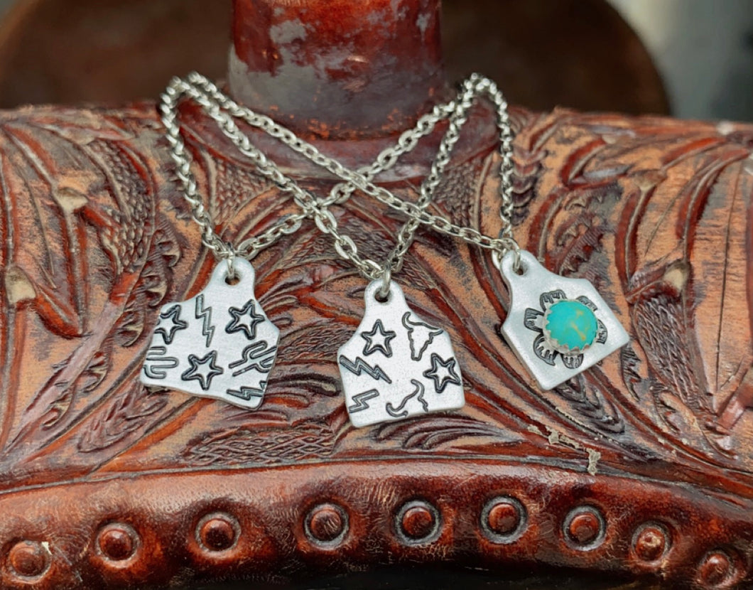 Rodeo Queen Cow Tag Necklace